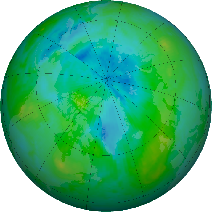 Arctic ozone map for 19 August 2000